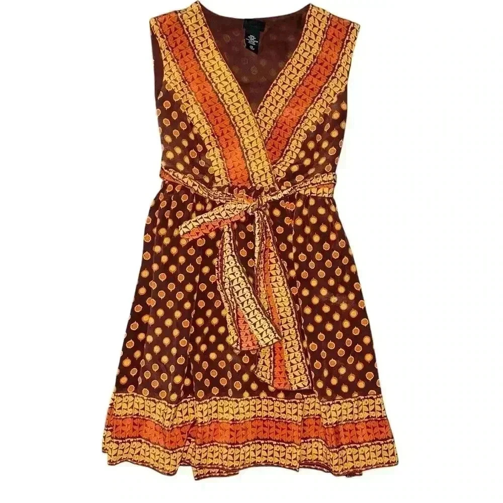 Anna Sui 100% silk wrap dress size xs - Picture 2 of 10